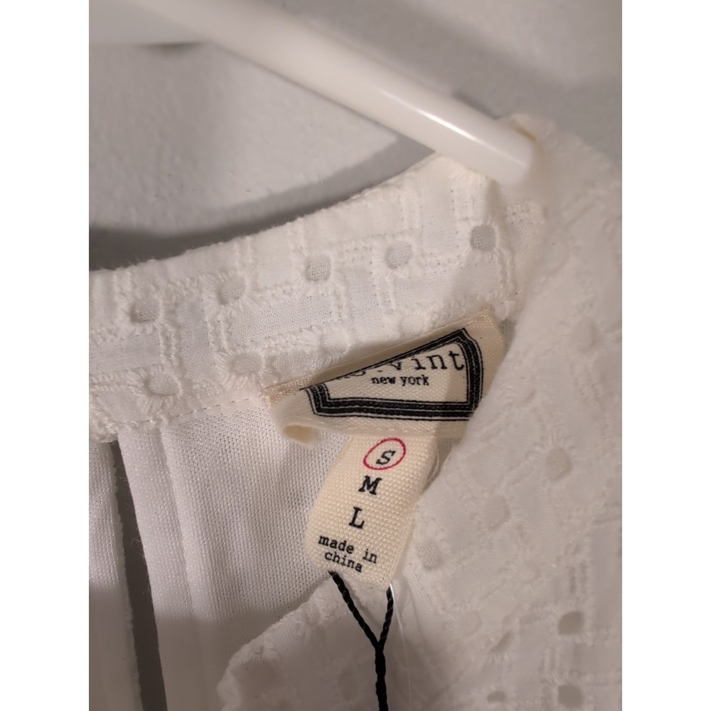 mo:vint New York dress Women Small white Ruffled Lined Dress - Picture 7 of 8